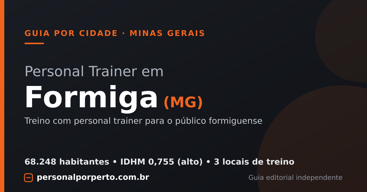 Personal trainer em Formiga (MG) — guia do Personal por Perto