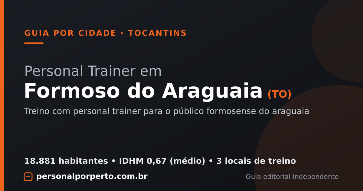Personal trainer em Formoso do Araguaia (TO) — guia do Personal por Perto