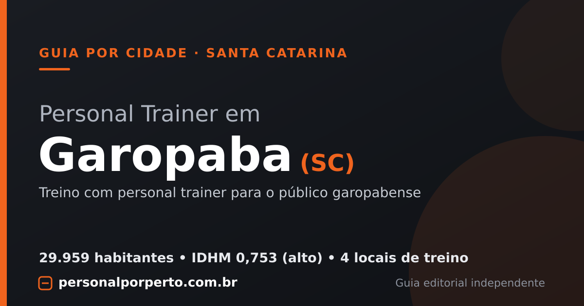 Personal trainer em Garopaba (SC) — guia do Personal por Perto