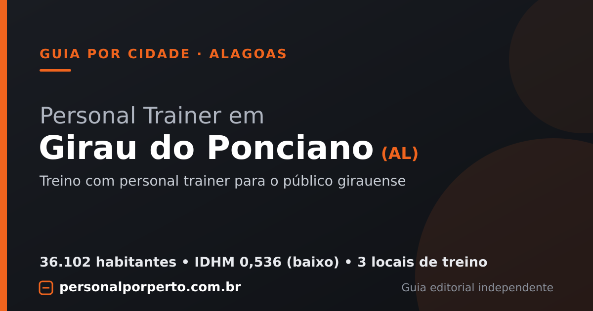 Personal trainer em Girau do Ponciano (AL) — guia do Personal por Perto