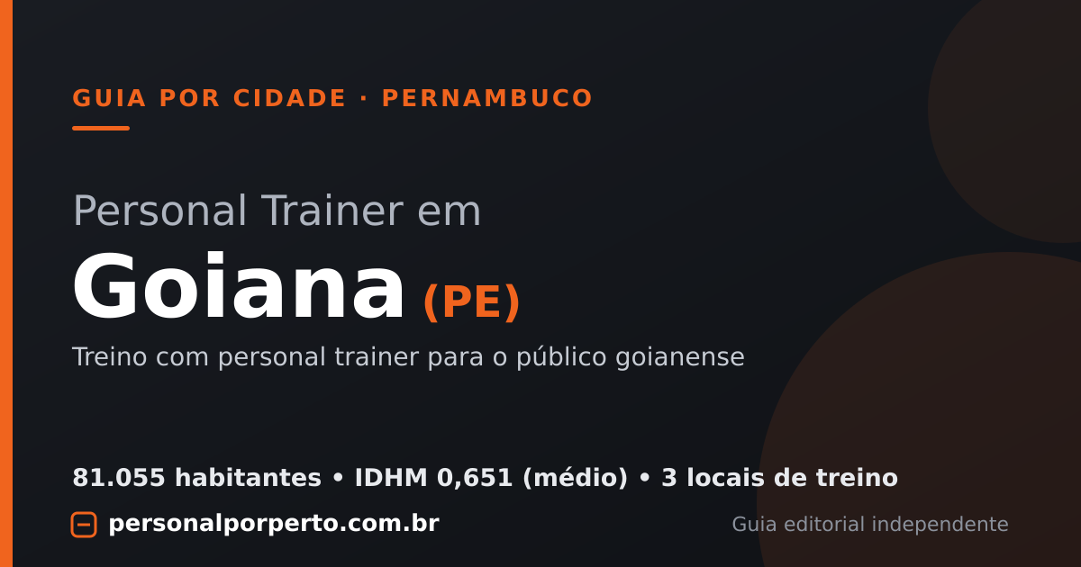 Personal trainer em Goiana (PE) — guia do Personal por Perto