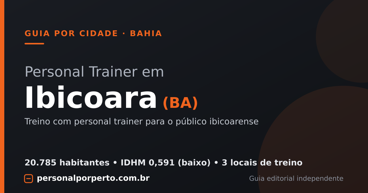 Personal trainer em Ibicoara (BA) — guia do Personal por Perto