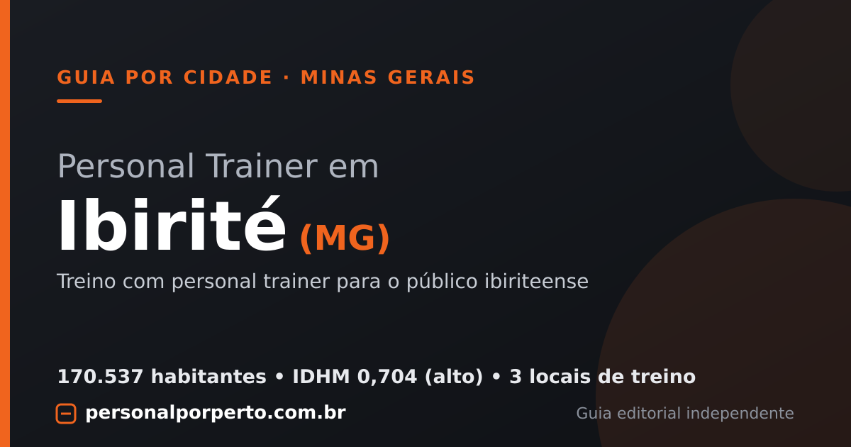 Personal trainer em Ibirité (MG) — guia do Personal por Perto