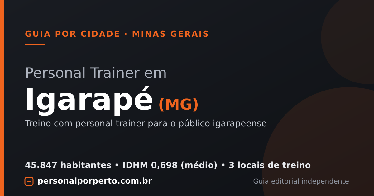 Personal trainer em Igarapé (MG) — guia do Personal por Perto