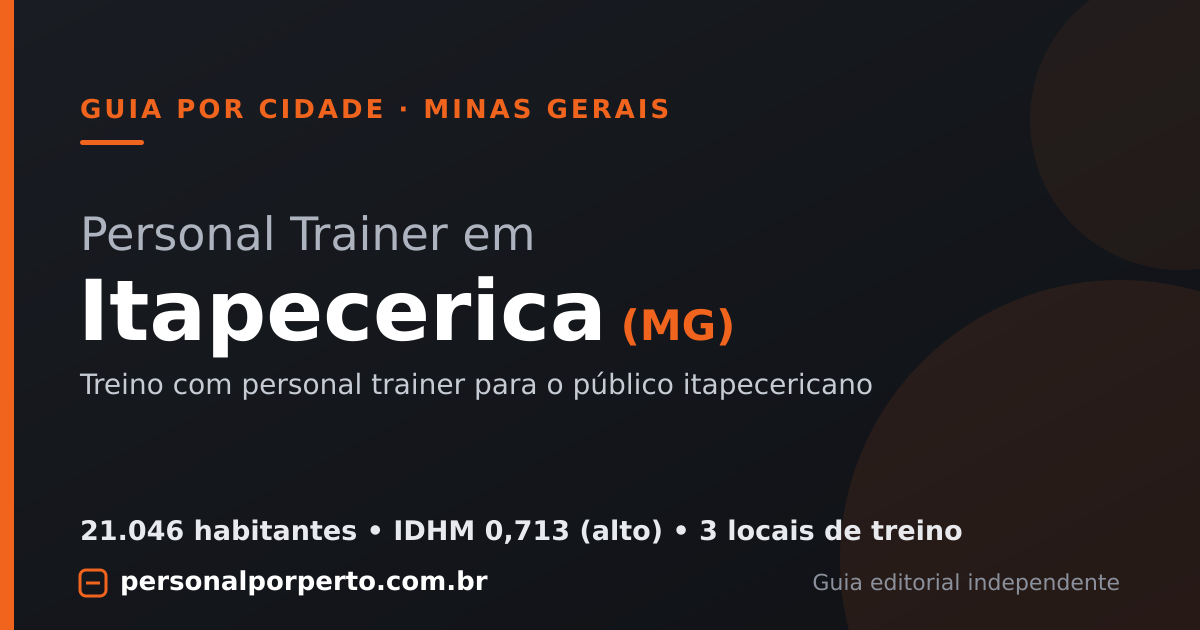 Personal trainer em Itapecerica (MG) — guia do Personal por Perto