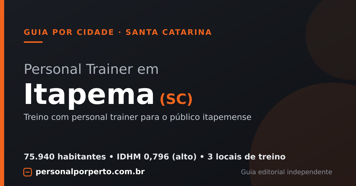 Personal trainer em Itapema (SC) — guia do Personal por Perto