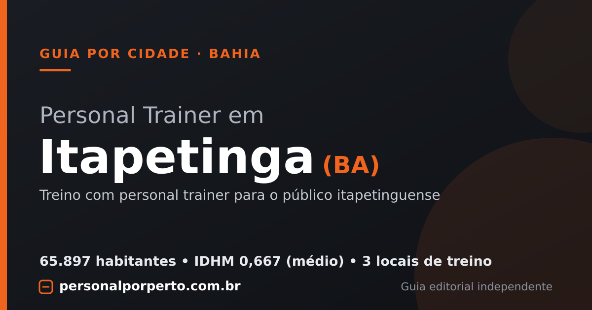 Personal trainer em Itapetinga (BA) — guia do Personal por Perto