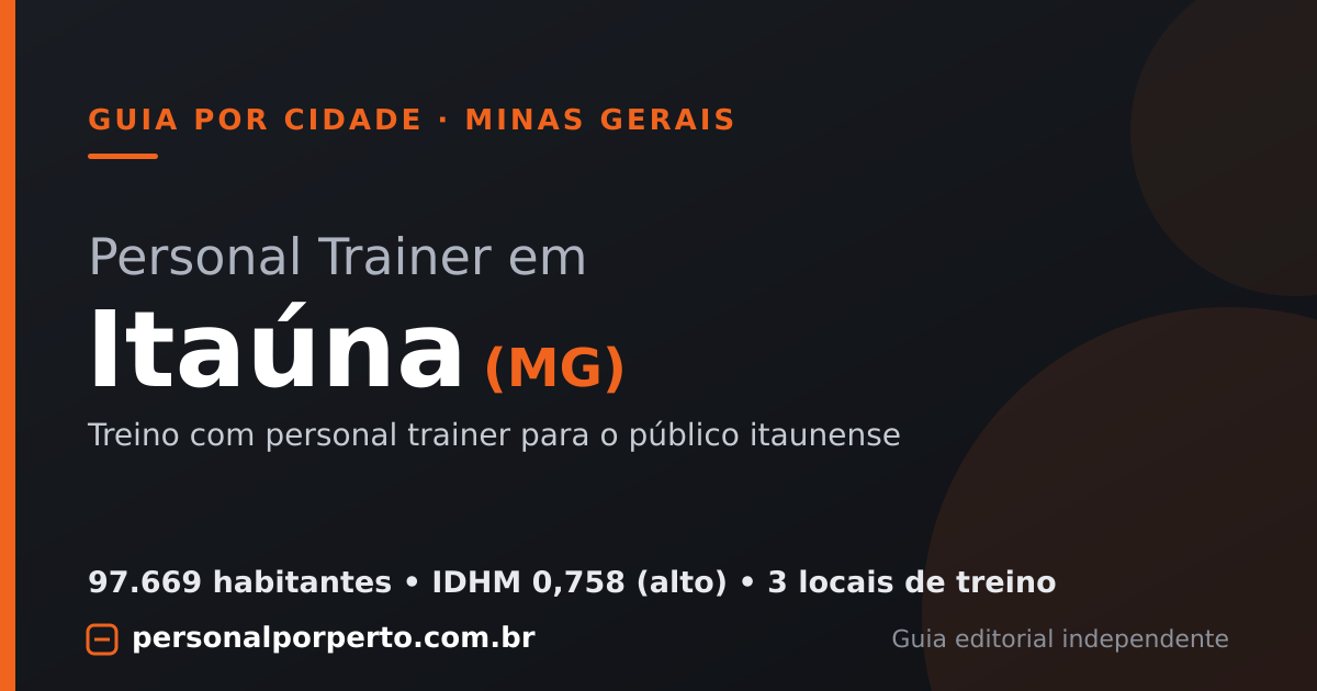 Personal trainer em Itaúna (MG) — guia do Personal por Perto