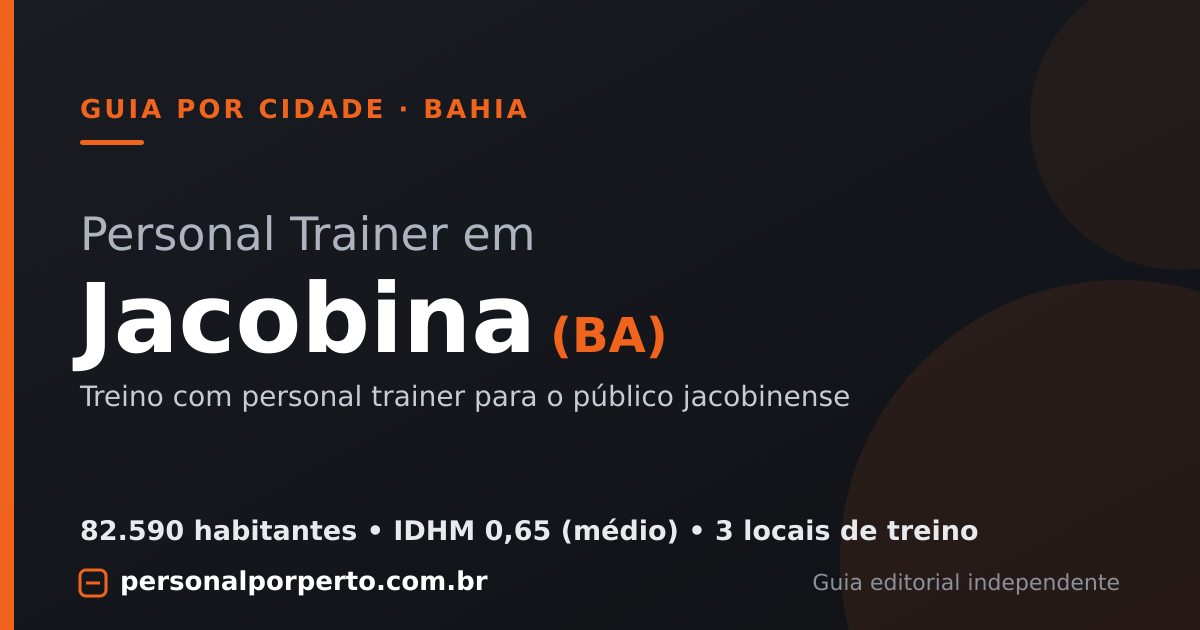 Personal trainer em Jacobina (BA) — guia do Personal por Perto