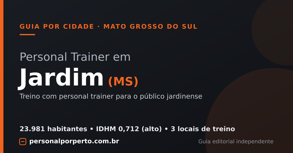 Personal trainer em Jardim (MS) — guia do Personal por Perto