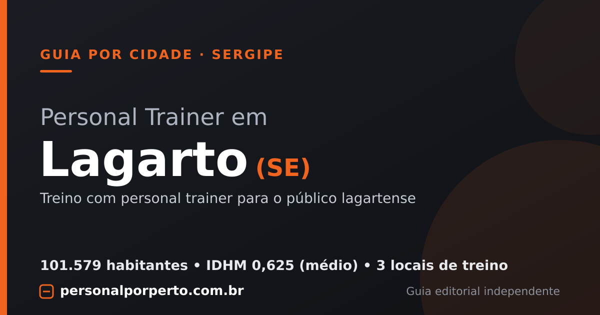 Personal trainer em Lagarto (SE) — guia do Personal por Perto