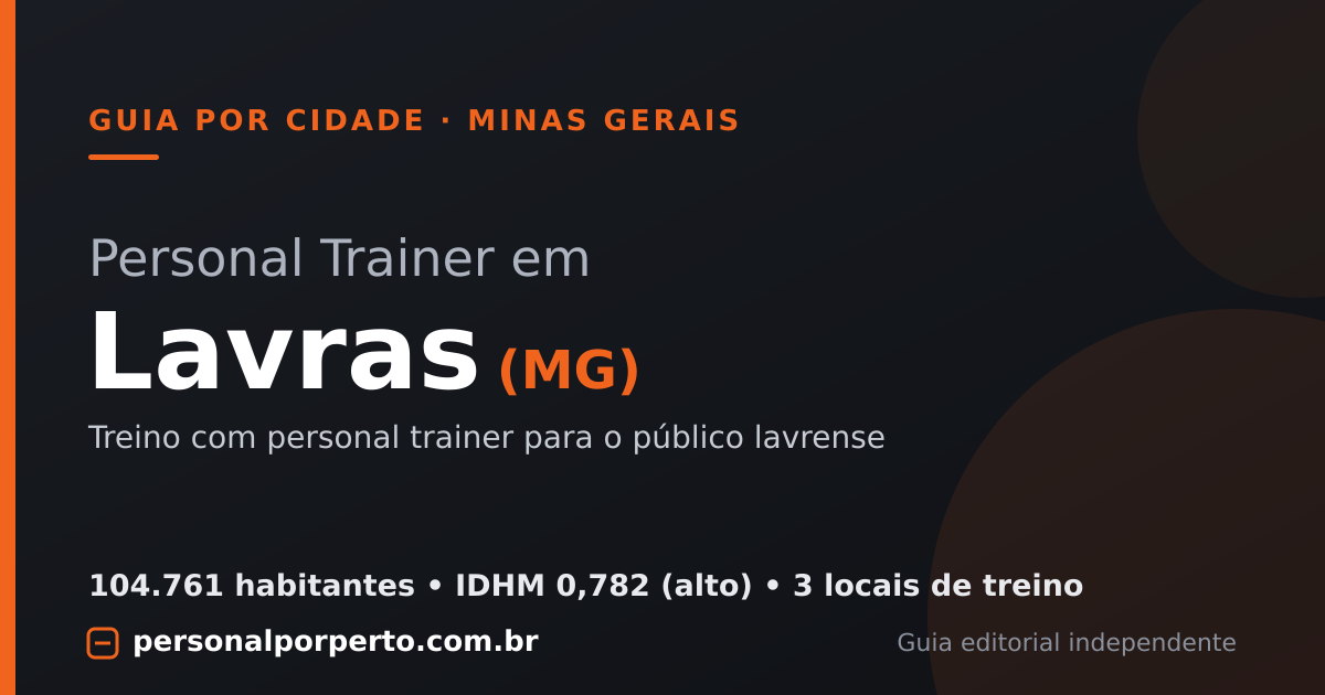 Personal trainer em Lavras (MG) — guia do Personal por Perto