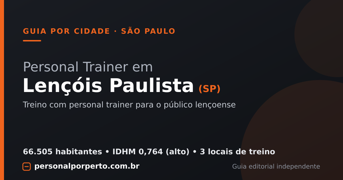 Personal trainer em Lençóis Paulista (SP) — guia do Personal por Perto