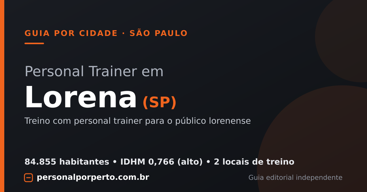 Personal trainer em Lorena (SP) — guia do Personal por Perto