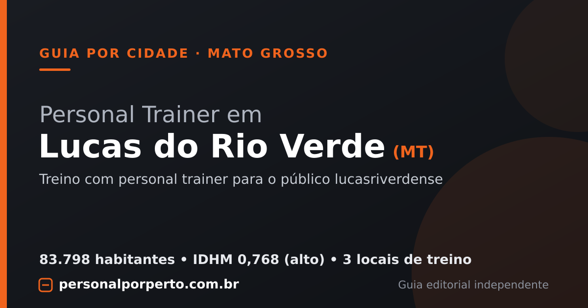 Personal trainer em Lucas do Rio Verde (MT) — guia do Personal por Perto