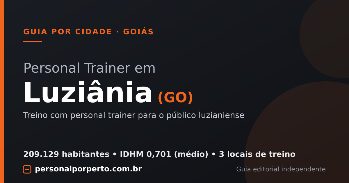 Personal trainer em Luziânia (GO) — guia do Personal por Perto
