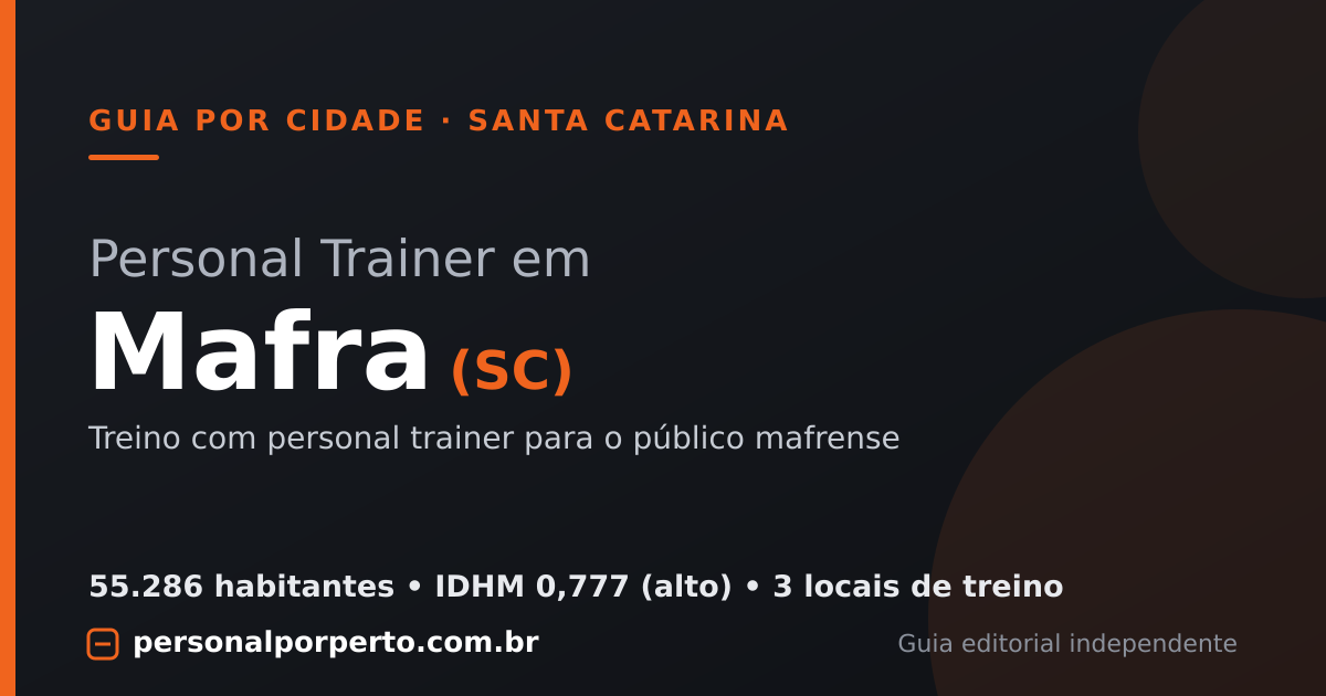 Personal trainer em Mafra (SC) — guia do Personal por Perto