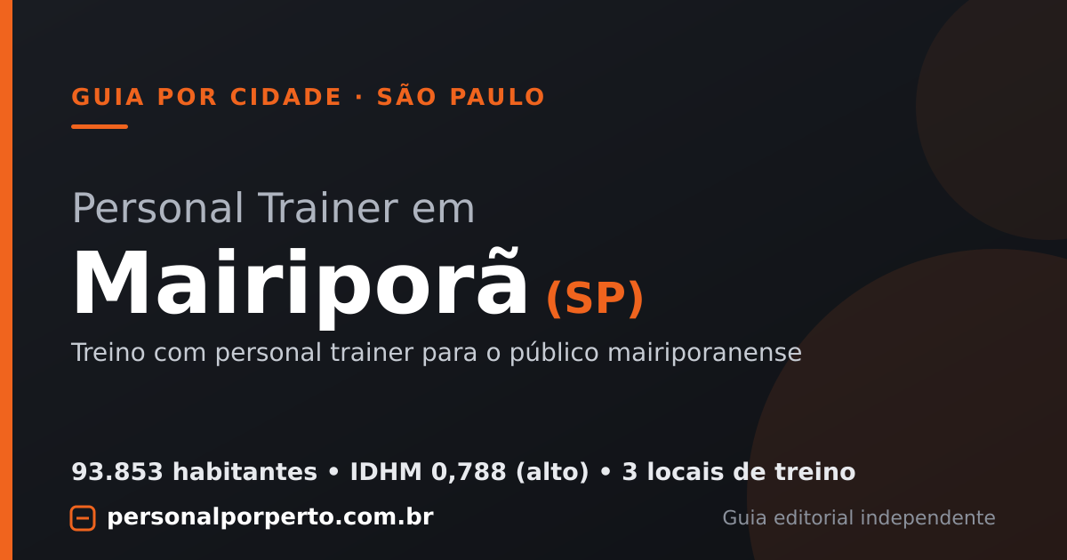 Personal trainer em Mairiporã (SP) — guia do Personal por Perto