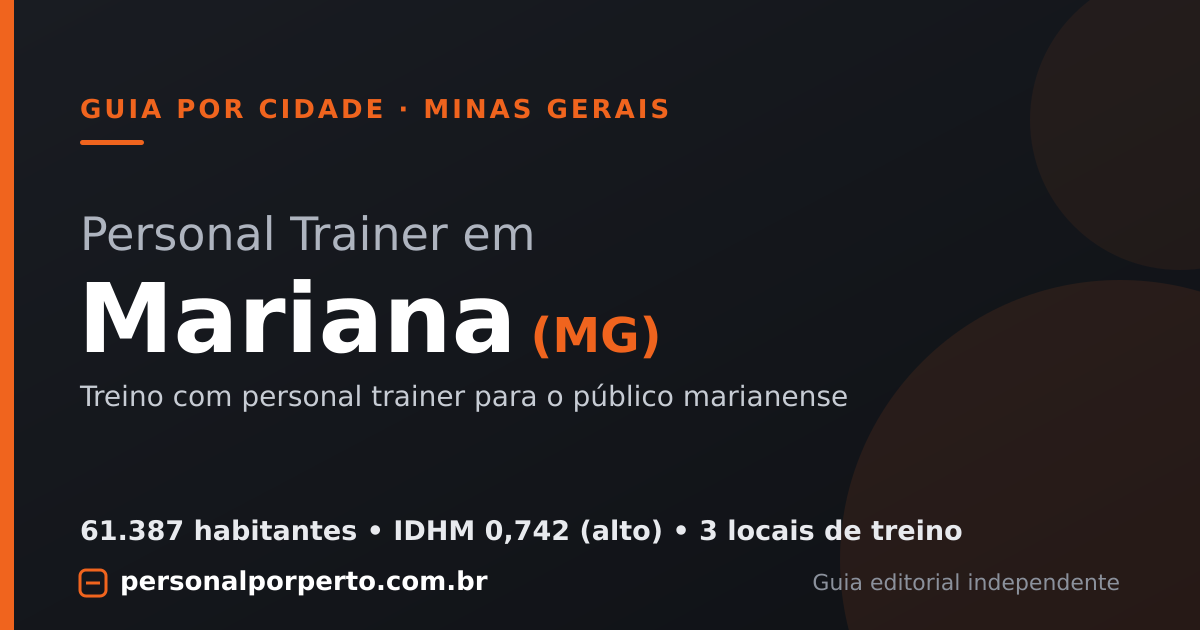 Personal trainer em Mariana (MG) — guia do Personal por Perto
