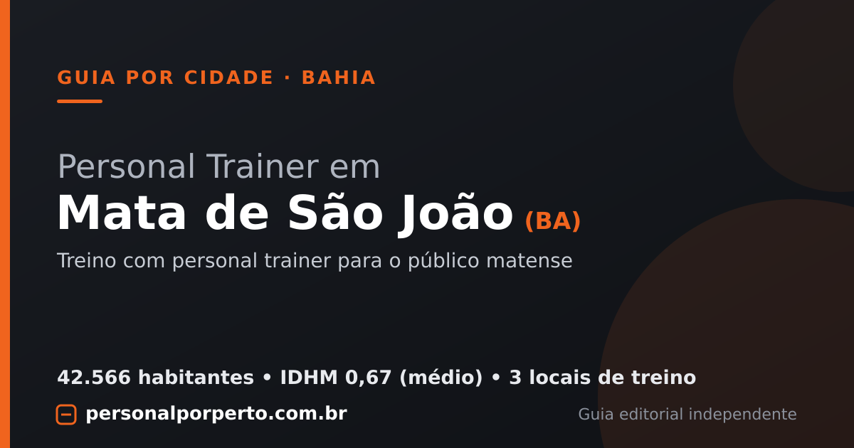 Personal trainer em Mata de São João (BA) — guia do Personal por Perto