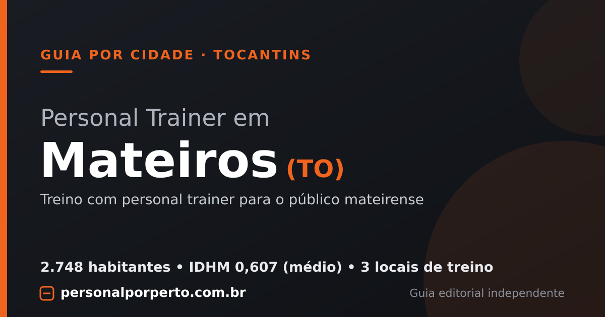 Personal trainer em Mateiros (TO) — guia do Personal por Perto