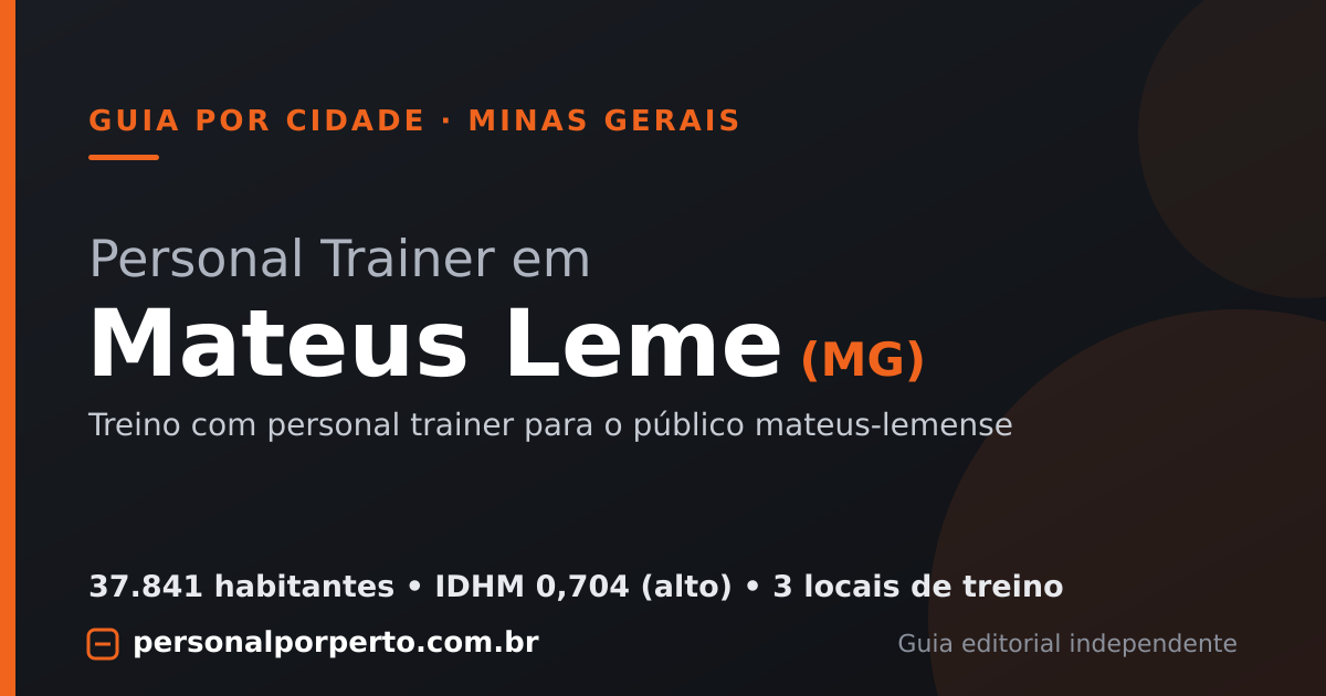 Personal trainer em Mateus Leme (MG) — guia do Personal por Perto
