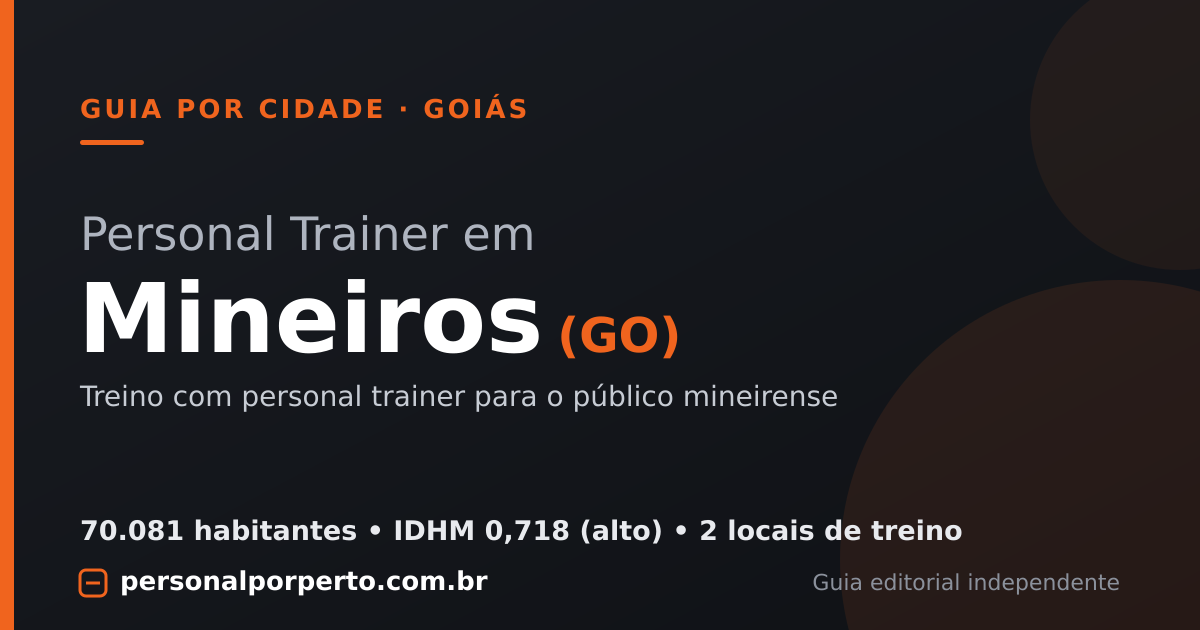 Personal trainer em Mineiros (GO) — guia do Personal por Perto