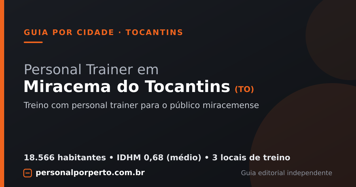 Personal trainer em Miracema do Tocantins (TO) — guia do Personal por Perto
