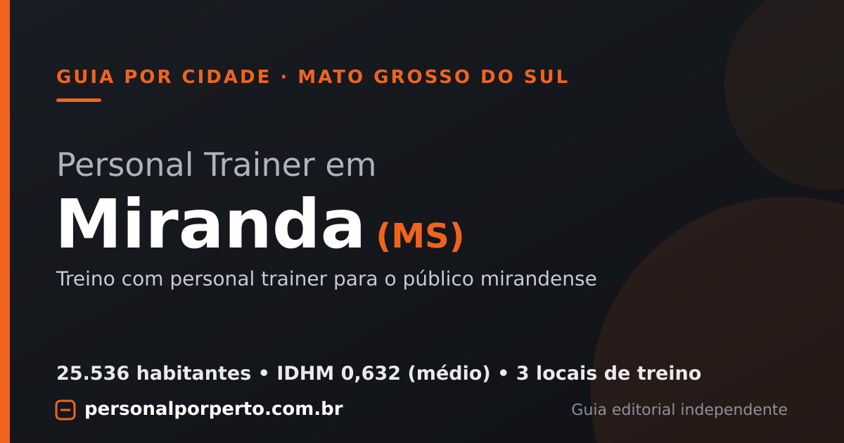 Personal trainer em Miranda (MS) — guia do Personal por Perto