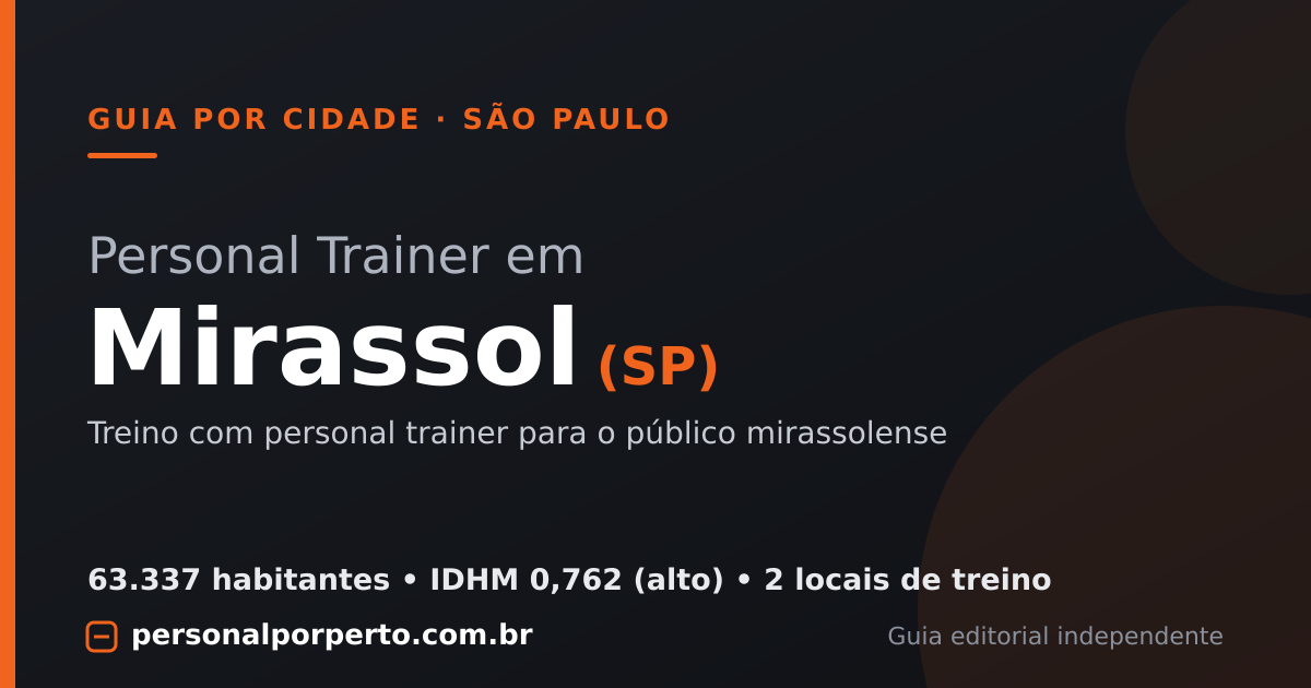 Personal trainer em Mirassol (SP) — guia do Personal por Perto