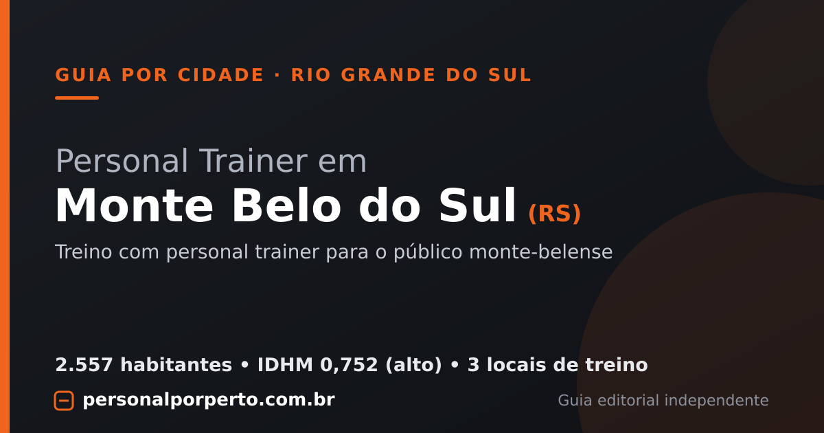 Personal trainer em Monte Belo do Sul (RS) — guia do Personal por Perto