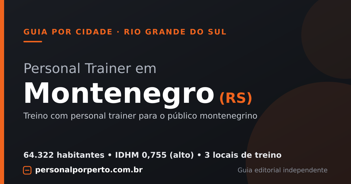 Personal trainer em Montenegro (RS) — guia do Personal por Perto