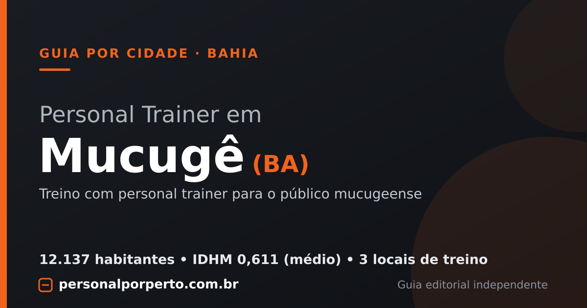 Personal trainer em Mucugê (BA) — guia do Personal por Perto