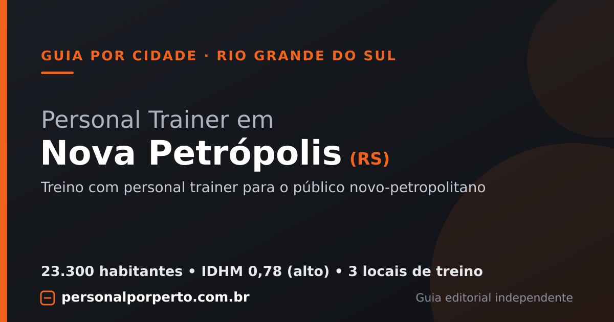 Personal trainer em Nova Petrópolis (RS) — guia do Personal por Perto