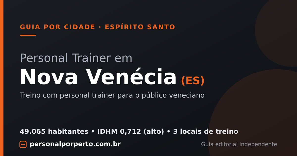 Personal trainer em Nova Venécia (ES) — guia do Personal por Perto