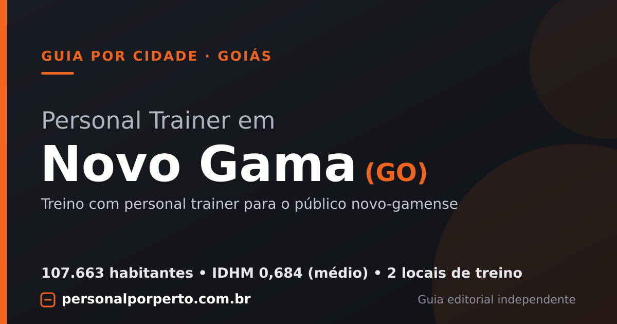 Personal trainer em Novo Gama (GO) — guia do Personal por Perto