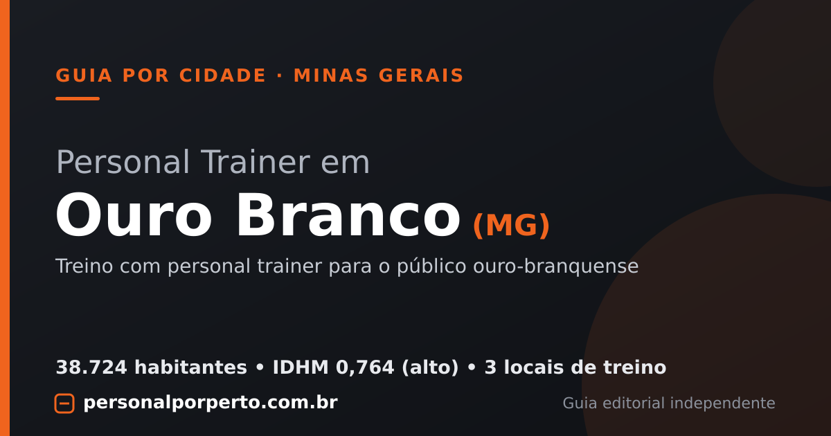 Personal trainer em Ouro Branco (MG) — guia do Personal por Perto