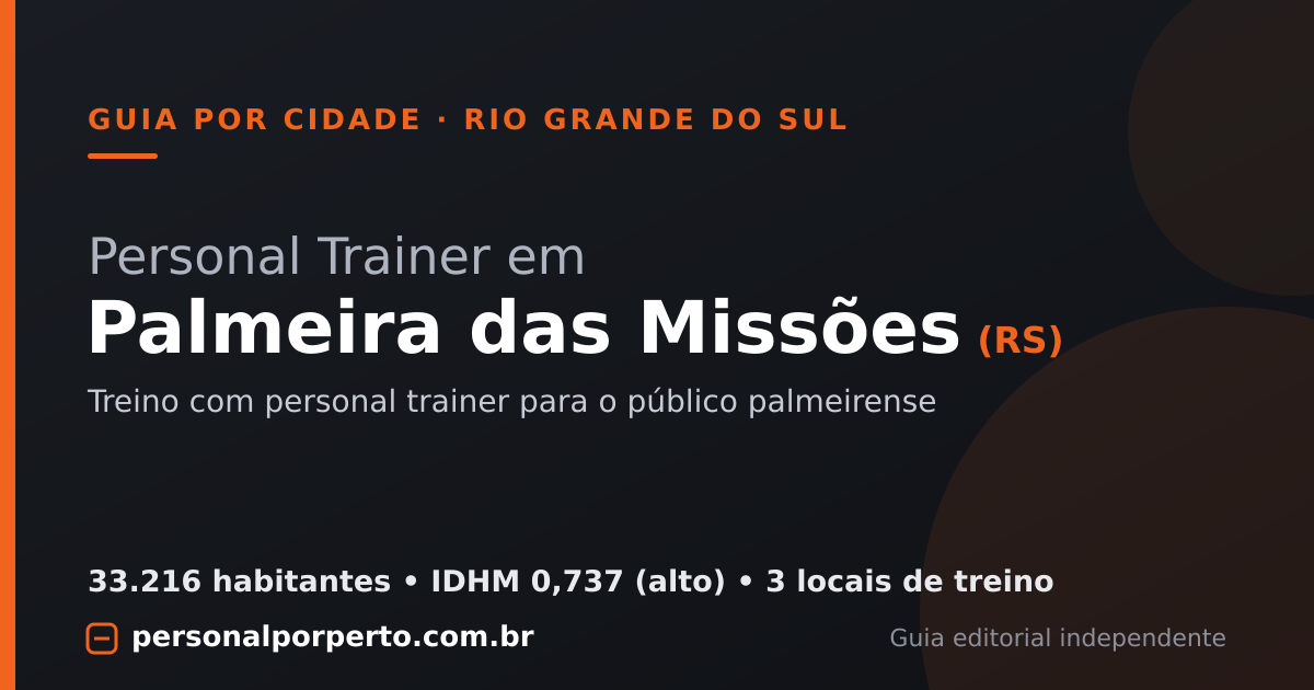 Personal trainer em Palmeira das Missões (RS) — guia do Personal por Perto