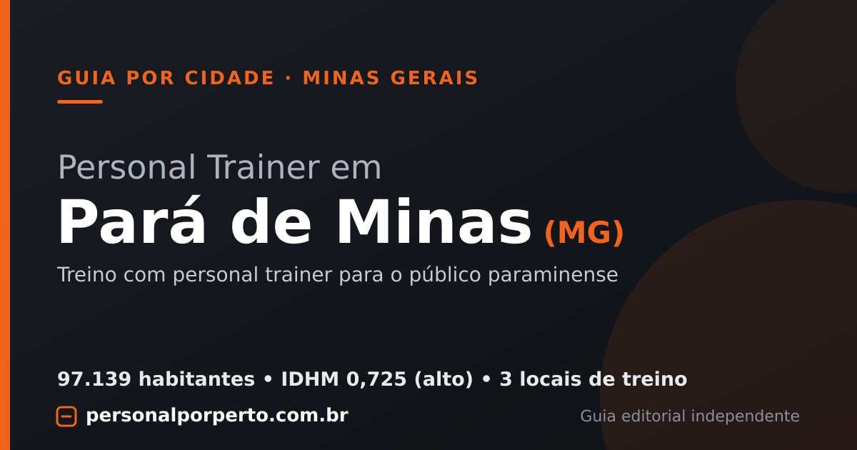 Personal trainer em Pará de Minas (MG) — guia do Personal por Perto