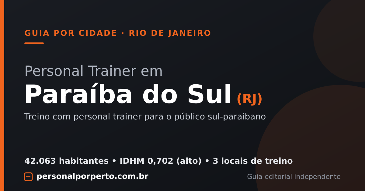 Personal trainer em Paraíba do Sul (RJ) — guia do Personal por Perto