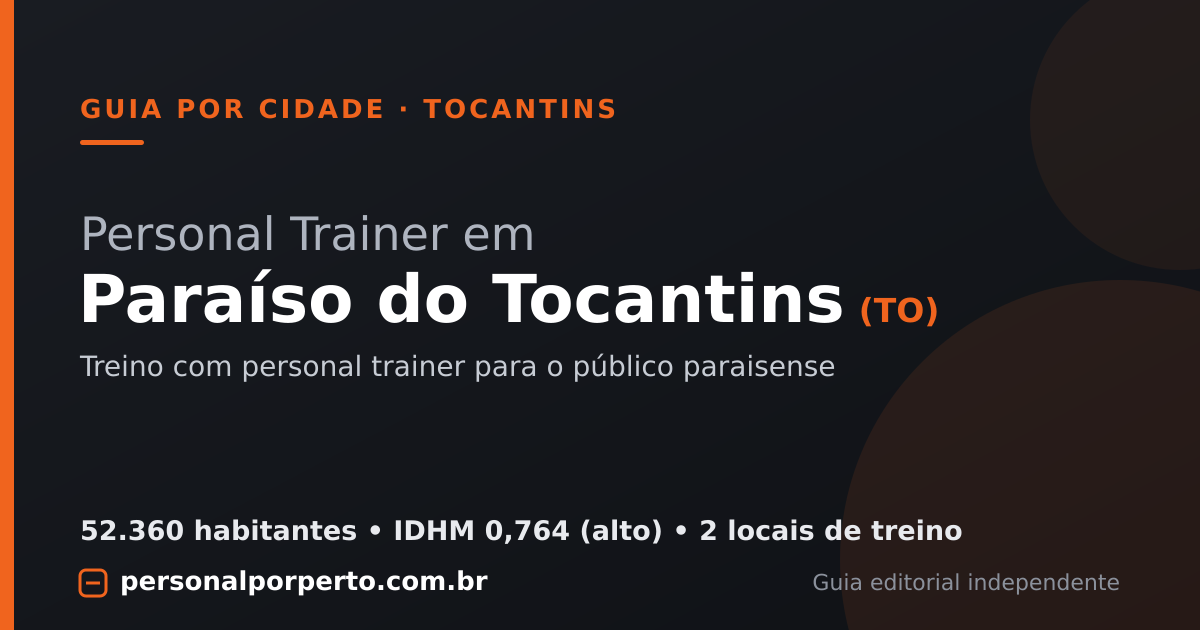 Personal trainer em Paraíso do Tocantins (TO) — guia do Personal por Perto