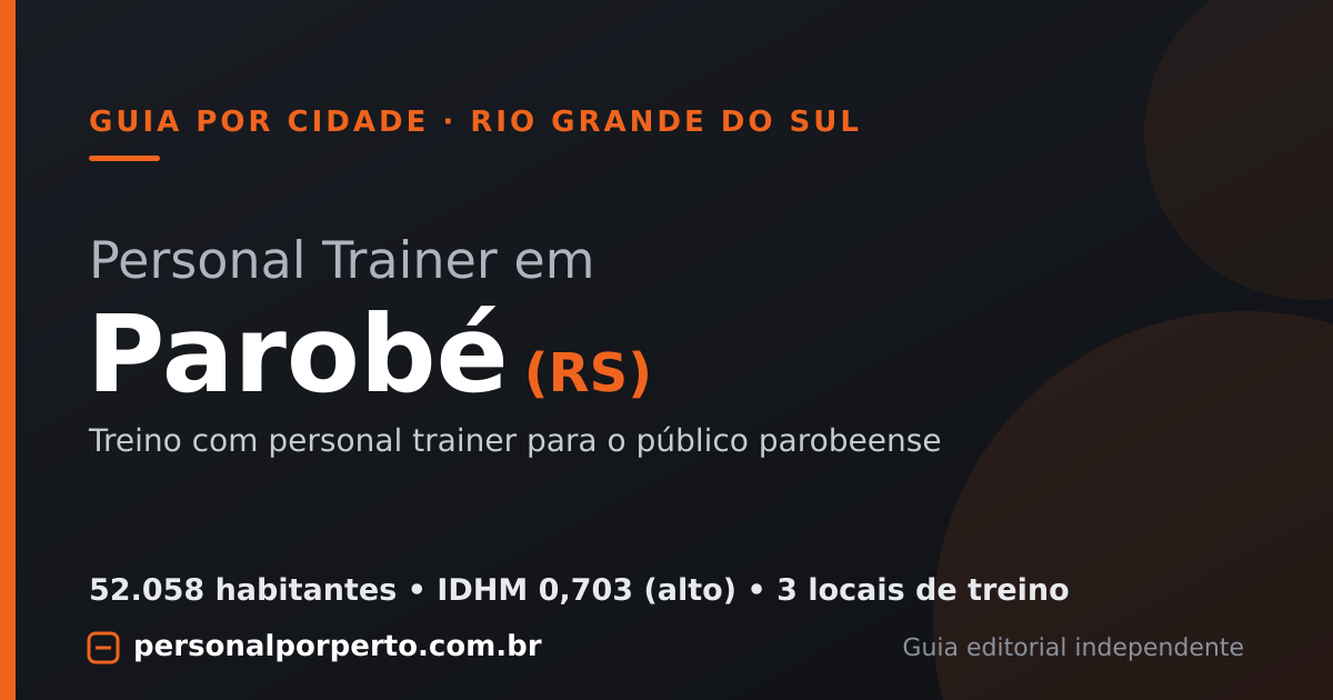 Personal trainer em Parobé (RS) — guia do Personal por Perto
