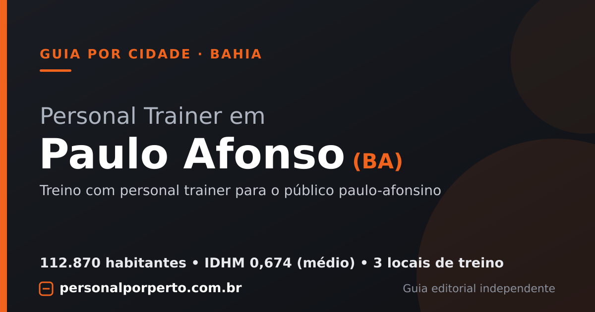 Personal trainer em Paulo Afonso (BA) — guia do Personal por Perto
