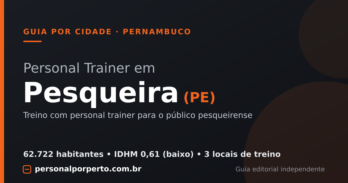 Personal trainer em Pesqueira (PE) — guia do Personal por Perto