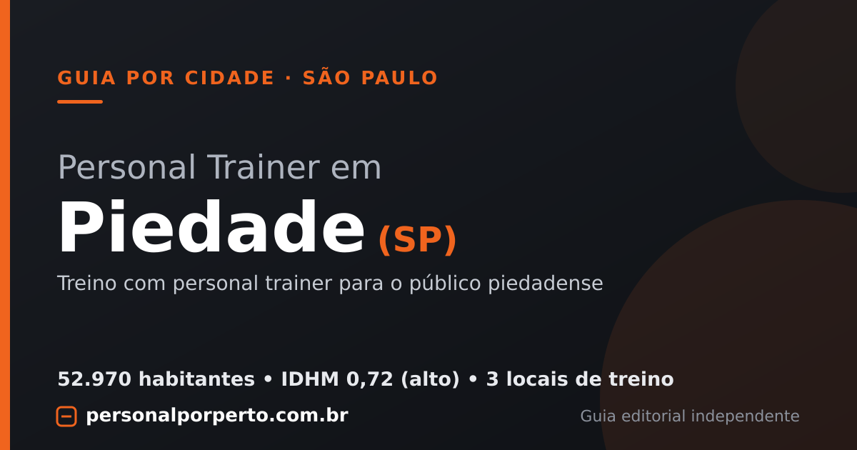 Personal trainer em Piedade (SP) — guia do Personal por Perto
