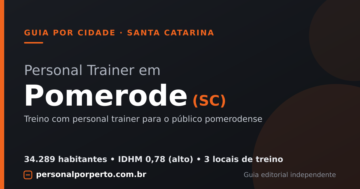 Personal trainer em Pomerode (SC) — guia do Personal por Perto
