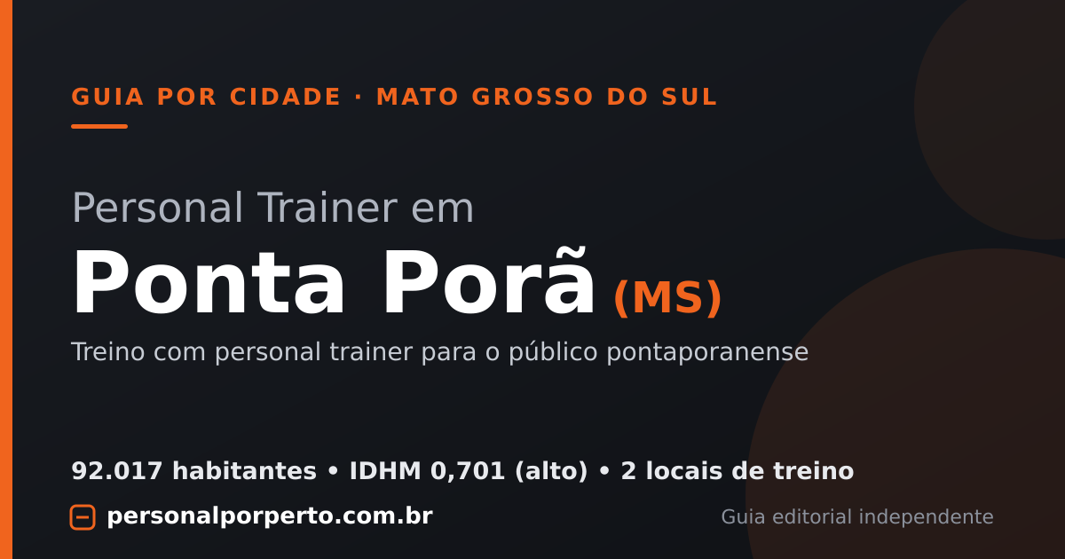 Personal trainer em Ponta Porã (MS) — guia do Personal por Perto