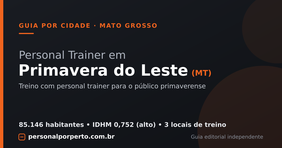 Personal trainer em Primavera do Leste (MT) — guia do Personal por Perto