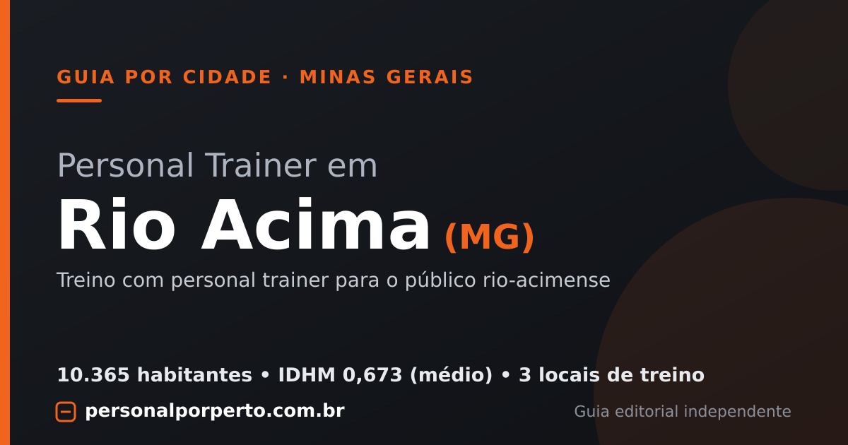 Personal trainer em Rio Acima (MG) — guia do Personal por Perto