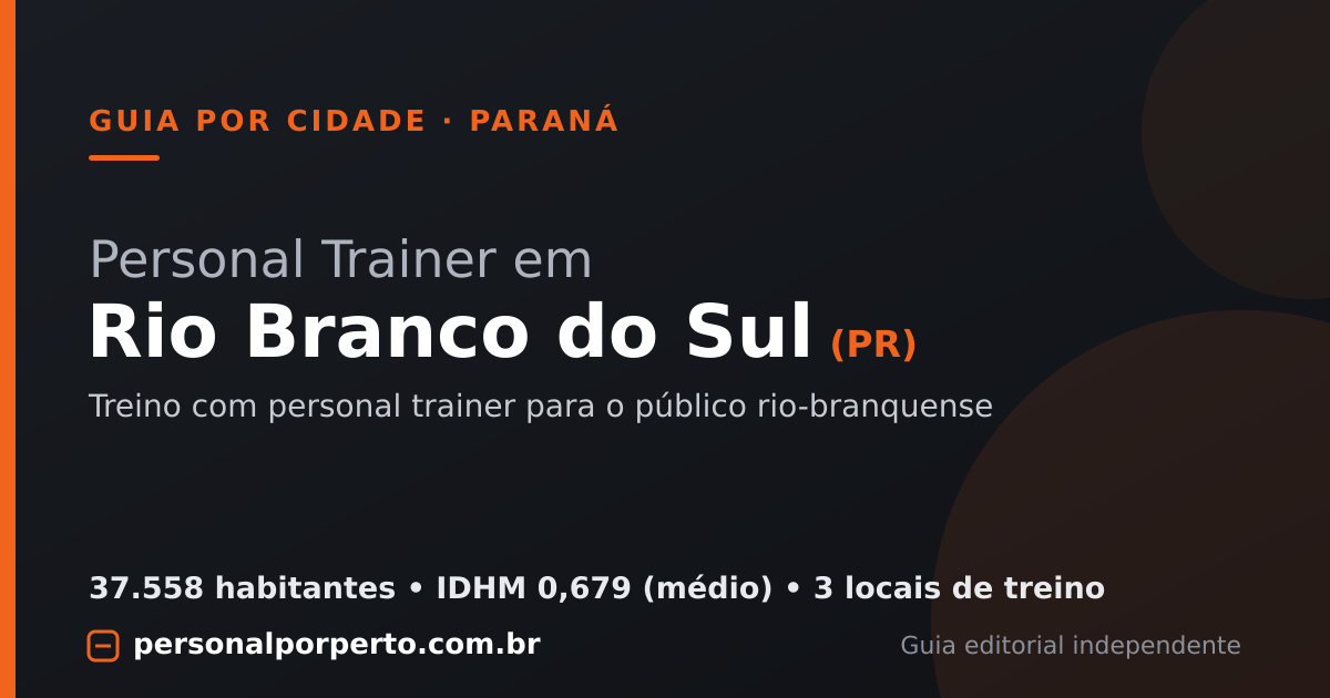 Personal trainer em Rio Branco do Sul (PR) — guia do Personal por Perto